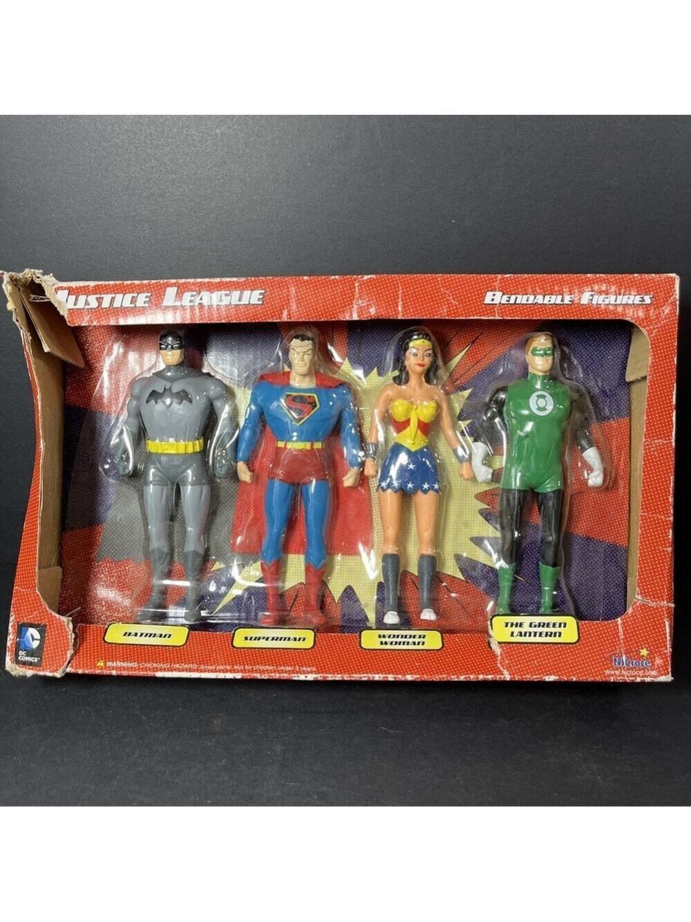 Justice League Bendable Figures DC Comics Four Heroes NJCroce Sealed Read